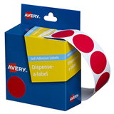 Avery Label Dispenser DMC24R Red Round 24mm 500 Pack